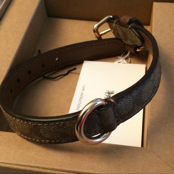 New Coach Small Signature Leather Dog Collar - Picture 6 of 6